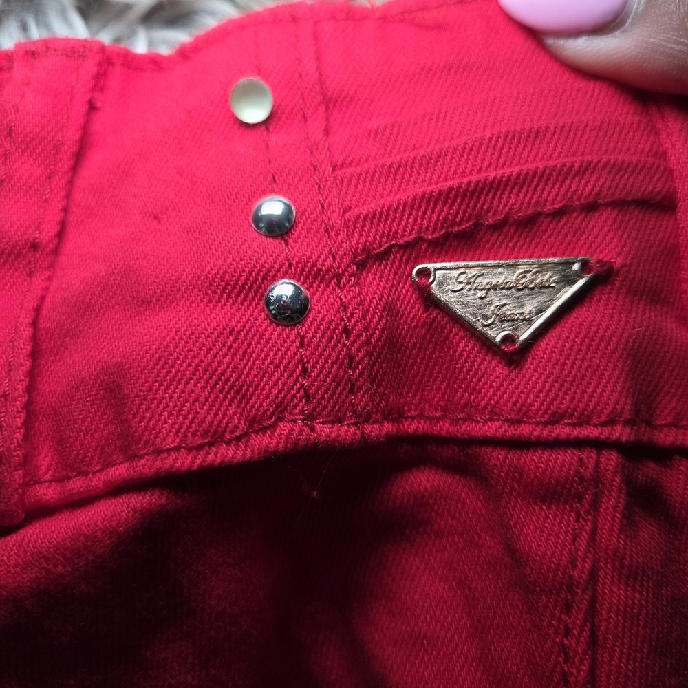 AngelaBeBe Y2K Red Skinny Jeans High Rise Stretch Womens Size 13 NWT - Picture 13 of 14